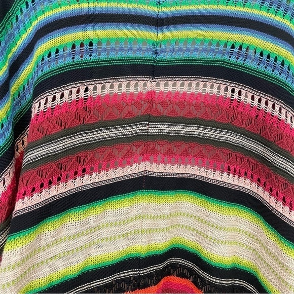 Lauren Ralph Lauren Tribal-Aztec Linen Blend Crochet Open Cardigan Shawl OS - Picture 8 of 10